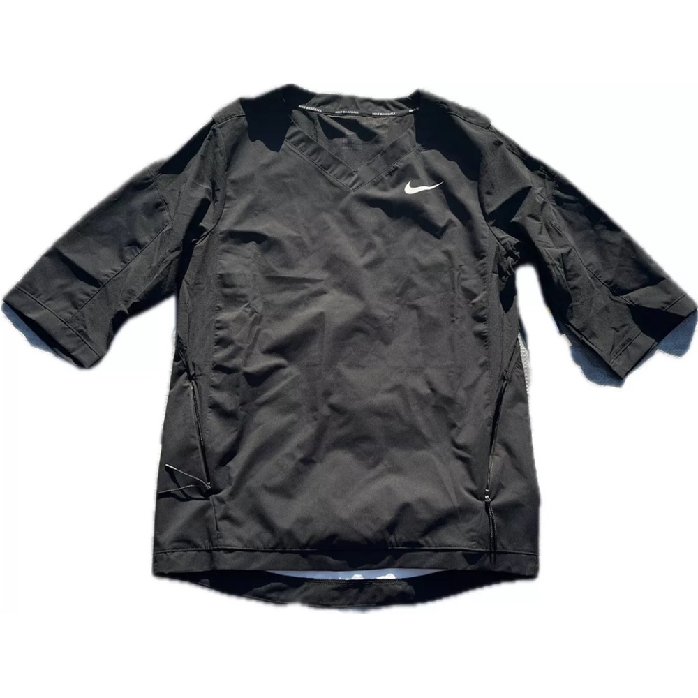Nike Hot Baseball Jacket  3/4 Sleeve Pullover Top Black Size Small New With Tags